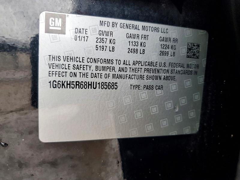 Auction sale of the 2017 Cadillac Ct6, vin: 1G6KH5R68HU185685, lot number: 48235736