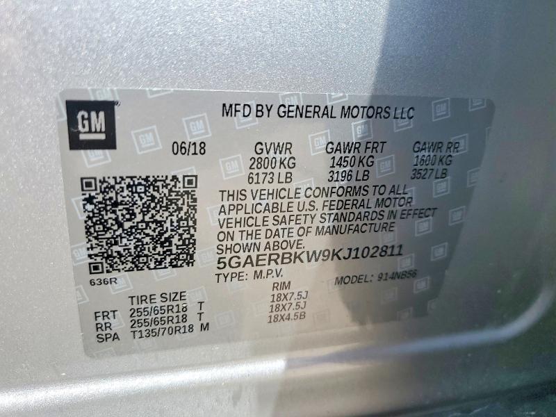 Продаж на аукціоні авто 2019 Buick Enclave, vin: 5GAERBKW9KJ102811, номер лоту: 50318336