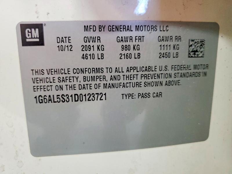 Aukcja sprzedaży 2013 Cadillac Ats, vin: 1G6AL5S31D0123721, numer aukcji: 48677506