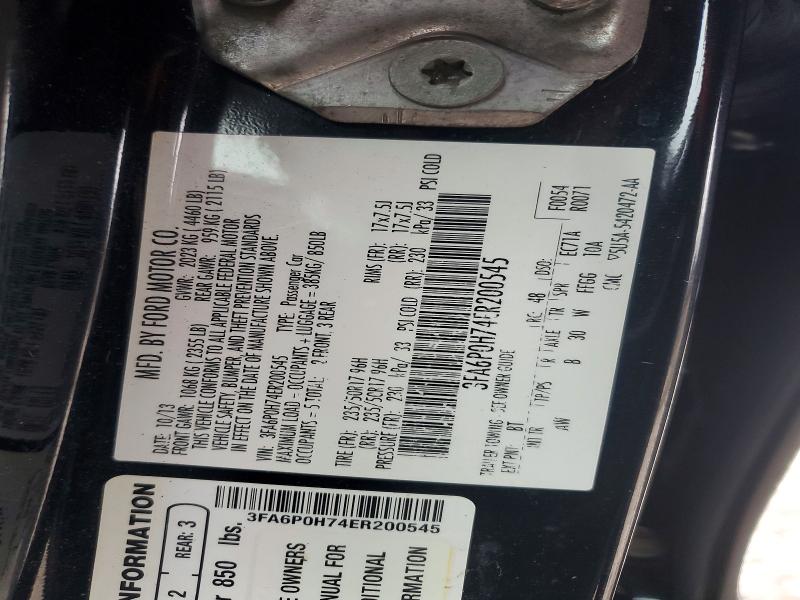 Aukcja sprzedaży 2014 Ford Fusion, vin: 3FA6P0H74ER200545, numer aukcji: 51754876