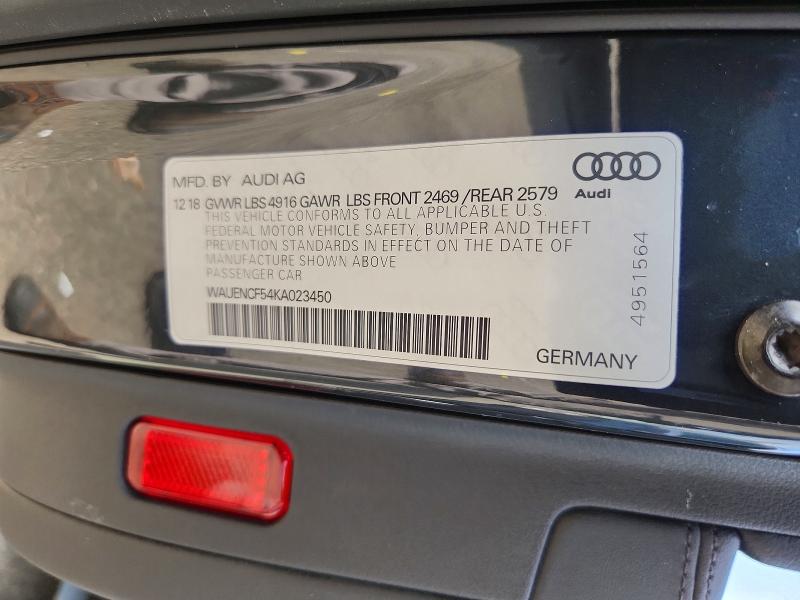 Aukcja sprzedaży 2019 Audi A5, vin: WAUENCF54KA023450, numer aukcji: 49620896