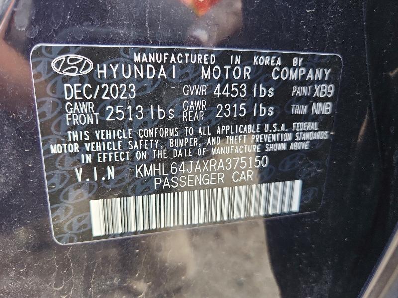 Продажа на аукционе авто 2024 Hyundai Sonata, vin: KMHL64JAXRA375150, номер лота: 50233666