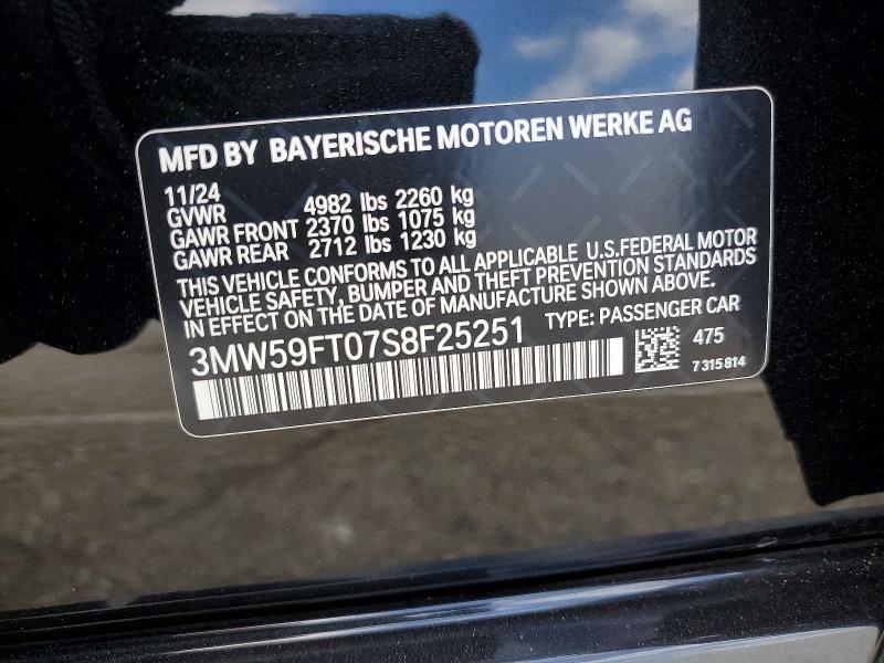 Aukcja sprzedaży 2025 Bmw M340i, vin: 3MW59FT07S8F25251, numer aukcji: 51476226