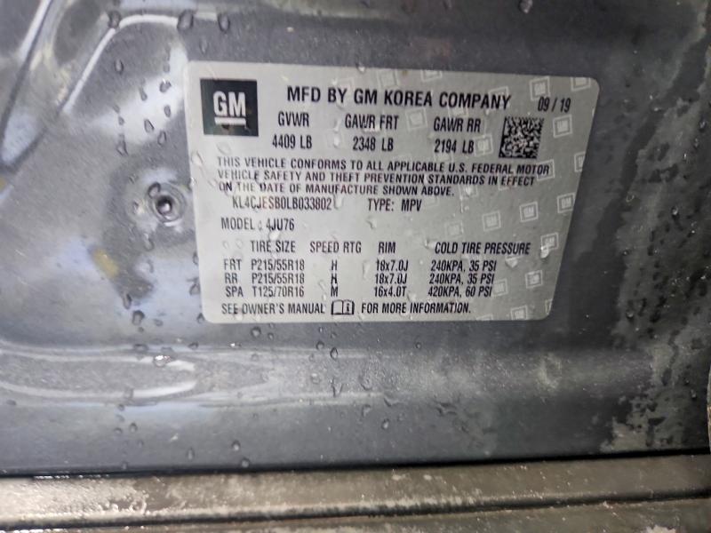 Aukcja sprzedaży 2020 Buick Encore, vin: KL4CJESB0LB033802, numer aukcji: 49680366