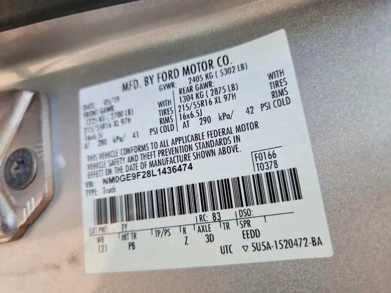Продажа на аукционе авто 2020 Ford Transit Connect, vin: NM0GE9F28L1436474, номер лота: 48717946