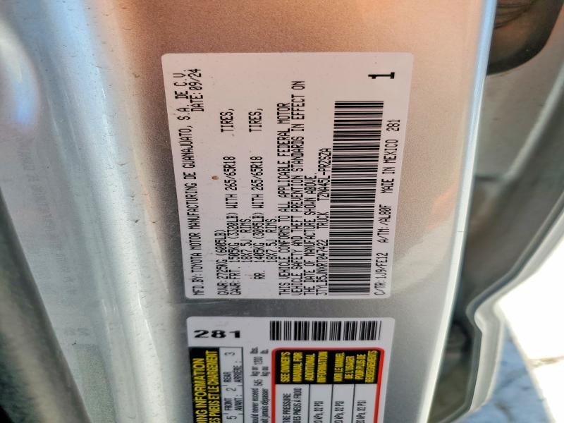 49360786 :رقم المزاد ، 3TYLB5JNXRT047422 vin ، 2024 Toyota Tacoma مزاد بيع