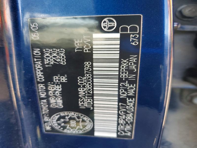 2005 Toyota Echo მანქანა იყიდება აუქციონზე, vin: JTDBT123850387398, აუქციონის ნომერი: 51440156