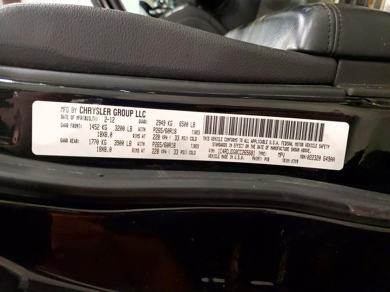 Продажа на аукционе авто 2012 Dodge Durango, vin: 1C4RDJDG8CC265681, номер лота: 48310366