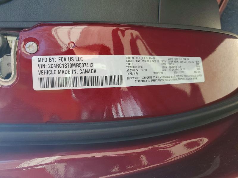 51450586 :رقم المزاد ، 2C4RC1S70MR507412 vin ، 2021 Chrysler Pacifica مزاد بيع