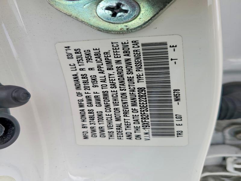 49936456 :رقم المزاد ، 19XFB2F53EE228298 vin ، 2014 Honda Civic مزاد بيع