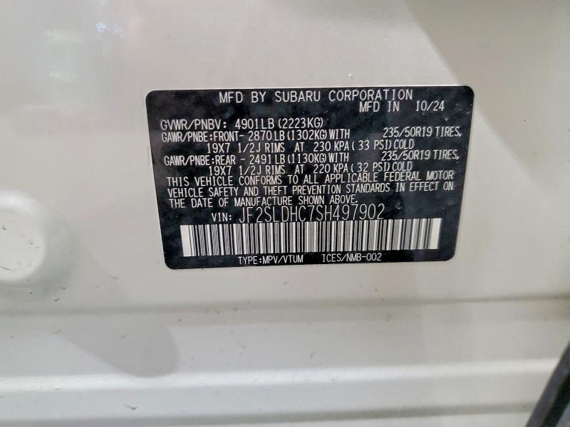 Продаж на аукціоні авто 2025 Subaru Forester, vin: JF2SLDHC7SH497902, номер лоту: 50899836