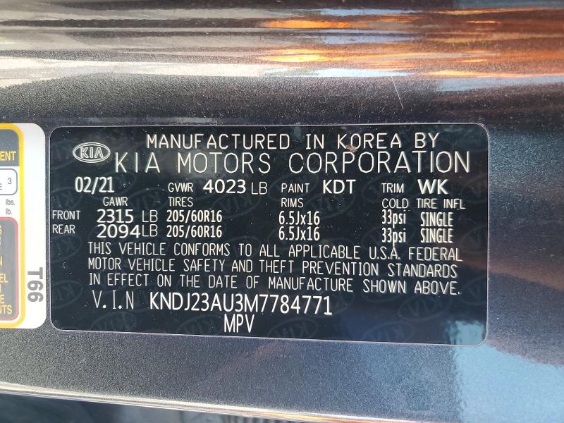 Auction sale of the 2021 Kia Soul, vin: KNDJ23AU3M7784771, lot number: 49985506