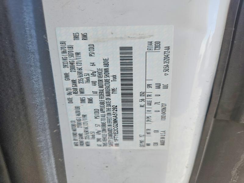 Aukcja sprzedaży 2021 Ford Transit, vin: 1FTYE2CG2MKA51292, numer aukcji: 50930026