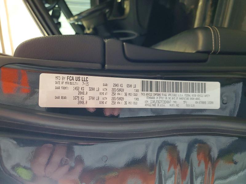 Продажа на аукционе авто 2015 Jeep Grand Cherokee, vin: 1C4RJFBG7FC924847, номер лота: 49922166