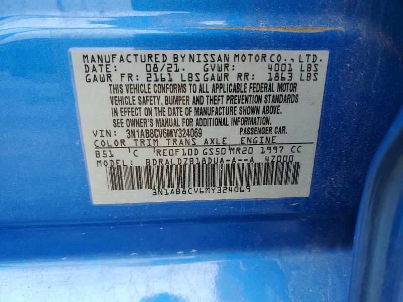 Продажа на аукционе авто 2021 Nissan Sentra, vin: 3N1AB8CV6MY324069, номер лота: 51348726