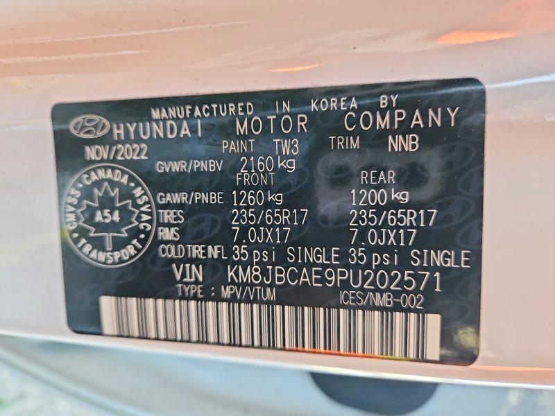 Продаж на аукціоні авто 2023 Hyundai Tucson, vin: KM8JBCAE9PU202571, номер лоту: 48249766