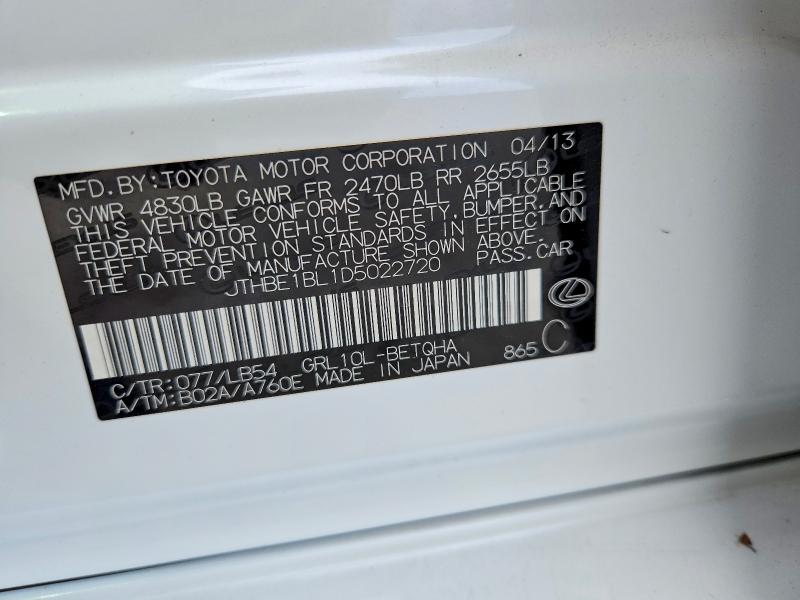 48770576 :رقم المزاد ، JTHBE1BL1D5022720 vin ، 2013 Lexus Gs 350 مزاد بيع