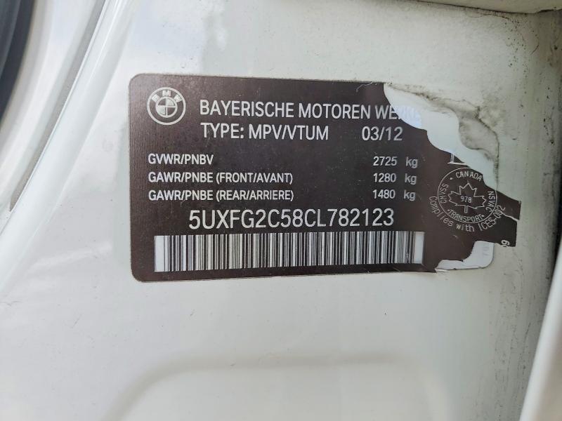 Aukcja sprzedaży 2012 Bmw X6, vin: 5UXFG2C58CL782123, numer aukcji: 48362556