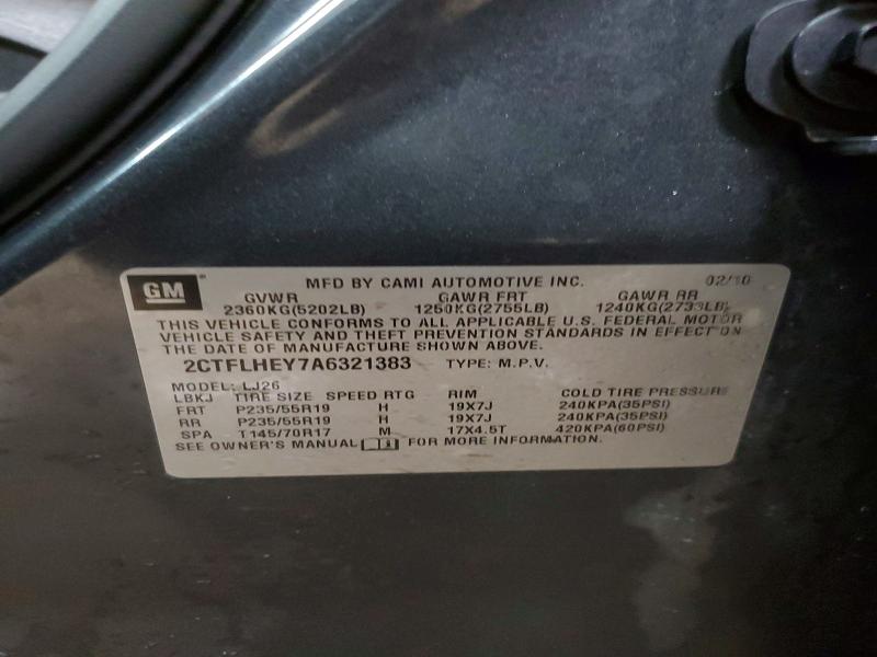 Продажа на аукционе авто 2010 Gmc Terrain, vin: 2CTFLHEY7A6321383, номер лота: 50332256