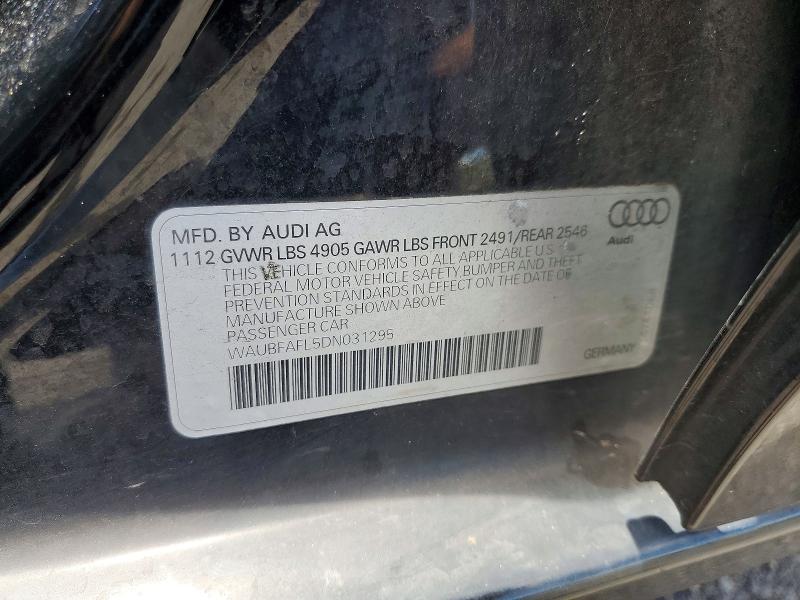 Aukcja sprzedaży 2013 Audi A4, vin: WAUBFAFL5DN031295, numer aukcji: 51682266