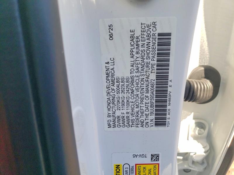 49459806 :رقم المزاد ، 19UUB6F59SA004872 vin ، 2025 Acura Tlx مزاد بيع