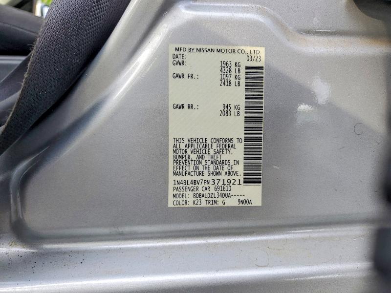 Продаж на аукціоні авто 2023 Nissan Altima, vin: 1N4BL4BV7PN371921, номер лоту: 50065706