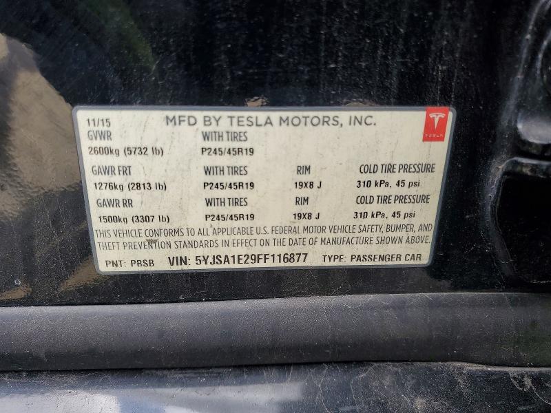Продажа на аукционе авто 2015 Tesla Model S, vin: 5YJSA1E29FF116877, номер лота: 51146406