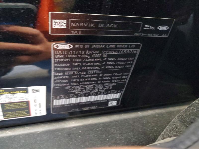 48632176 :رقم المزاد ، SALRG2RV9K2400684 vin ، 2019 Land Rover Discovery مزاد بيع