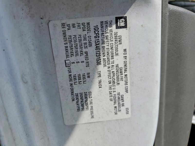 Aukcja sprzedaży 2006 Chevrolet Express G1500, vin: 1GCFG15X461231536, numer aukcji: 49625756
