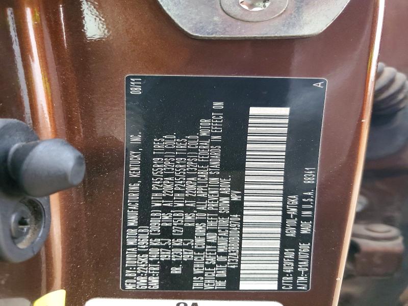 49491036 :رقم المزاد ، 4T3ZA3BB0BU049704 vin ، 2011 Toyota Venza مزاد بيع