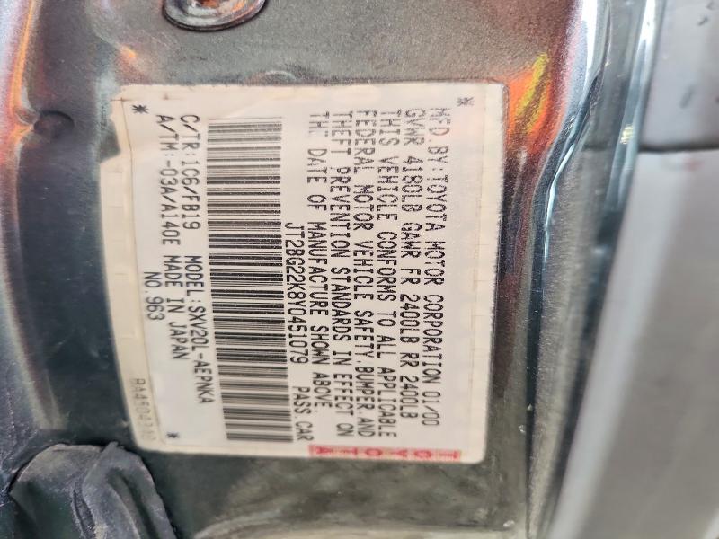 48597216 :رقم المزاد ، JT2BG22K8Y0451079 vin ، 2000 Toyota Camry مزاد بيع