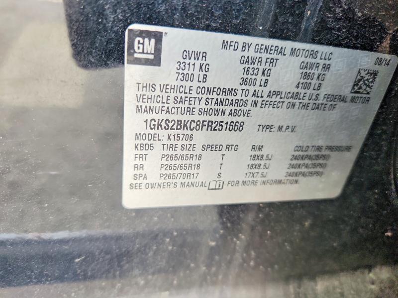 Продаж на аукціоні авто 2015 Gmc Yukon, vin: 1GKS2BKC8FR251668, номер лоту: 48381196