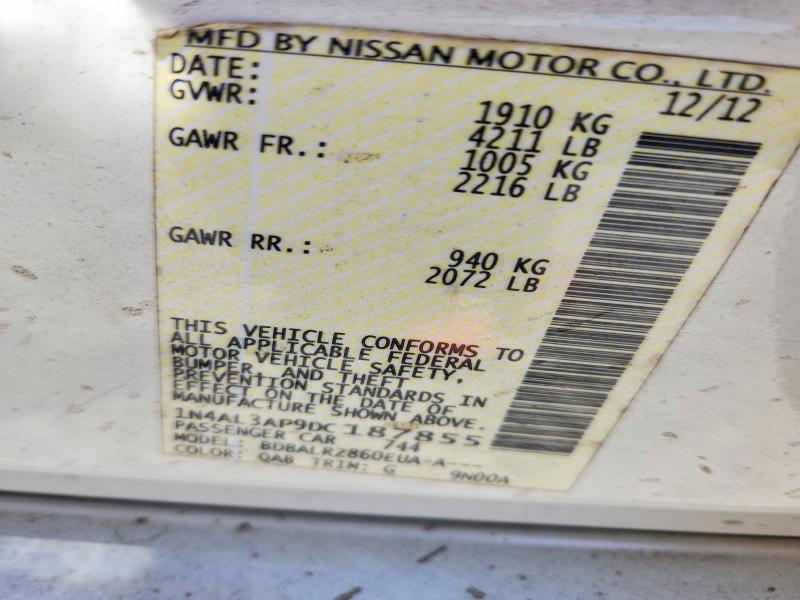 Aukcja sprzedaży 2013 Nissan Altima, vin: 1N4AL3AP9DC187855, numer aukcji: 50986536