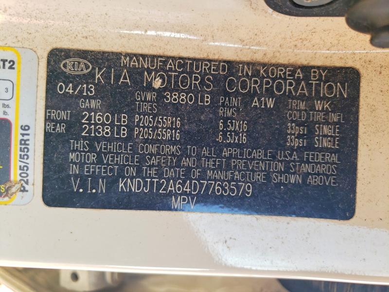 Aukcja sprzedaży 2013 Kia Soul, vin: KNDJT2A64D7763579, numer aukcji: 48331936