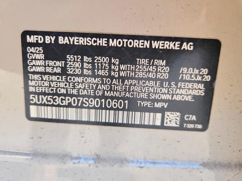 Продаж на аукціоні авто 2025 Bmw X3, vin: 5UX53GP07S9010601, номер лоту: 51531076