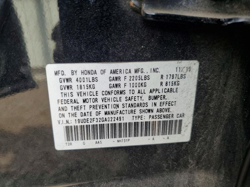 49473986 :رقم المزاد ، 19UDE2F32GA022491 vin ، 2016 Acura Ilx مزاد بيع