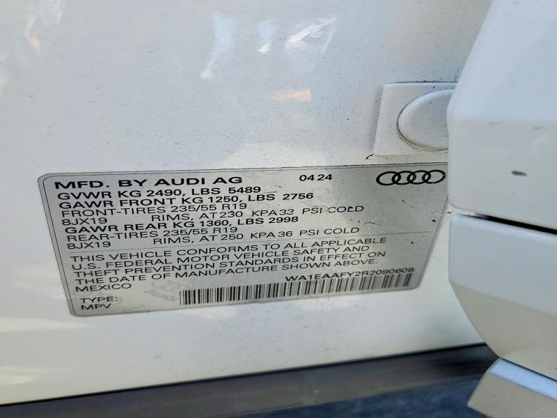 Aukcja sprzedaży 2024 Audi Q5, vin: WA1EAAFY2R2090608, numer aukcji: 50969176