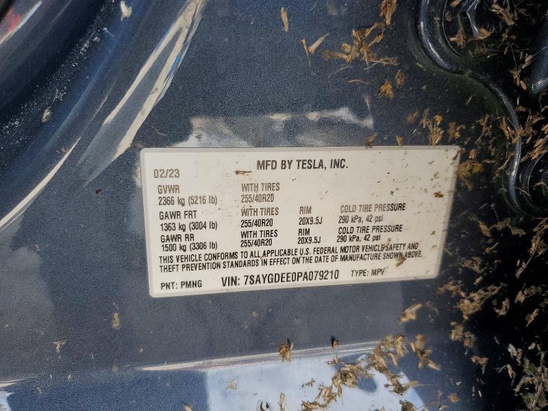 50927326 :رقم المزاد ، 7SAYGDEE0PA079210 vin ، 2023 Tesla Model Y مزاد بيع