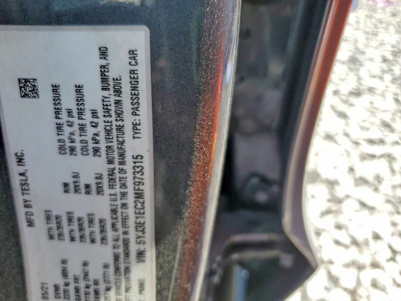 Aukcja sprzedaży 2021 Tesla Model 3, vin: 5YJ3E1EC2MF973315, numer aukcji: 49742116