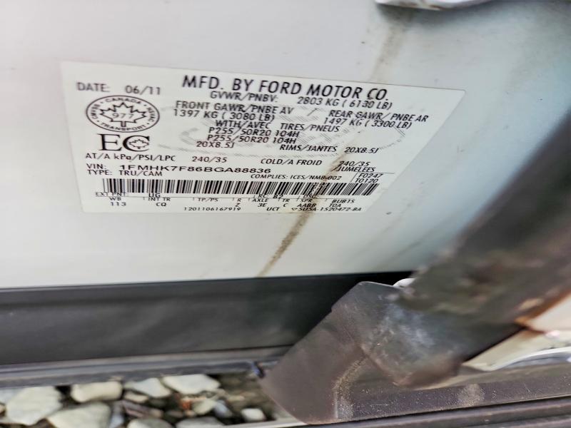 50776536 :رقم المزاد ، 1FMHK7F86BGA88836 vin ، 2011 Ford Explorer مزاد بيع