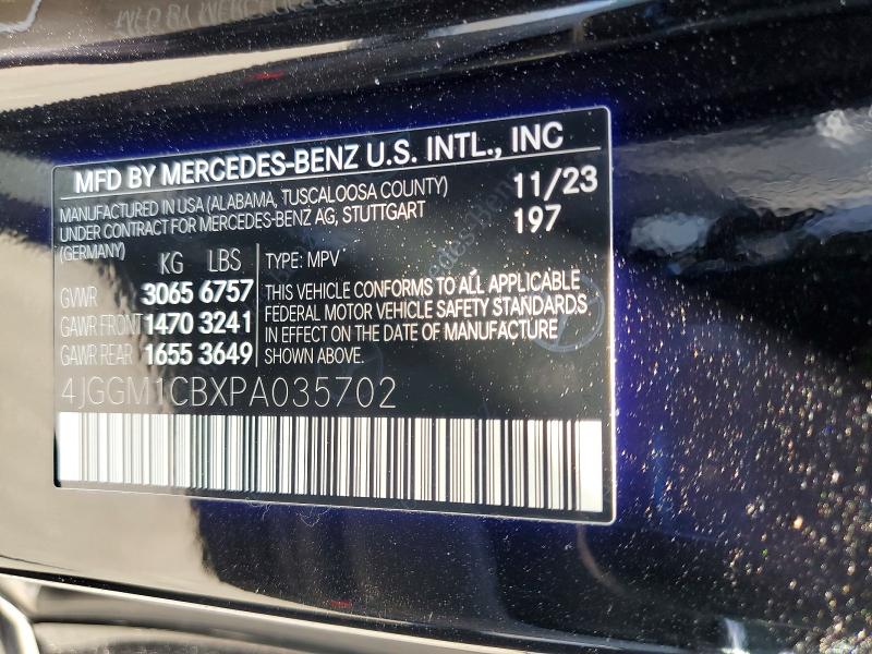 2023 Mercedes-benz Eqe Suv მანქანა იყიდება აუქციონზე, vin: 4JGGM1CBXPA035702, აუქციონის ნომერი: 49443096