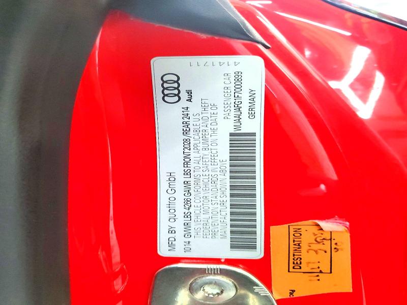 Aukcja sprzedaży 2015 Audi R8, vin: WUAAUAFG1F7000899, numer aukcji: 50308076