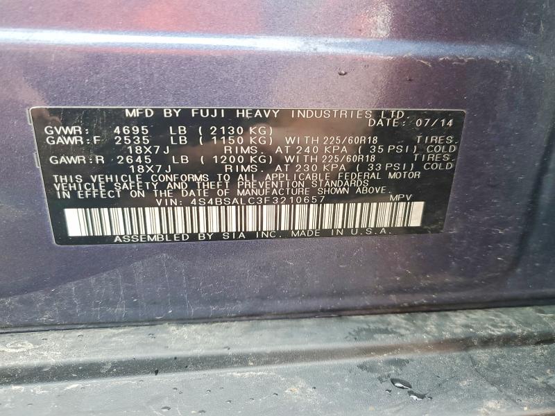 Продаж на аукціоні авто 2015 Subaru Outback, vin: 4S4BSALC3F3210657, номер лоту: 51073686