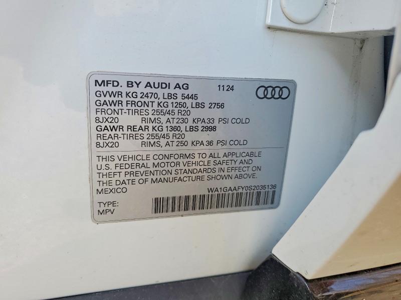 Aukcja sprzedaży 2025 Audi Q5, vin: WA1GAAFY0S2035136, numer aukcji: 49540046