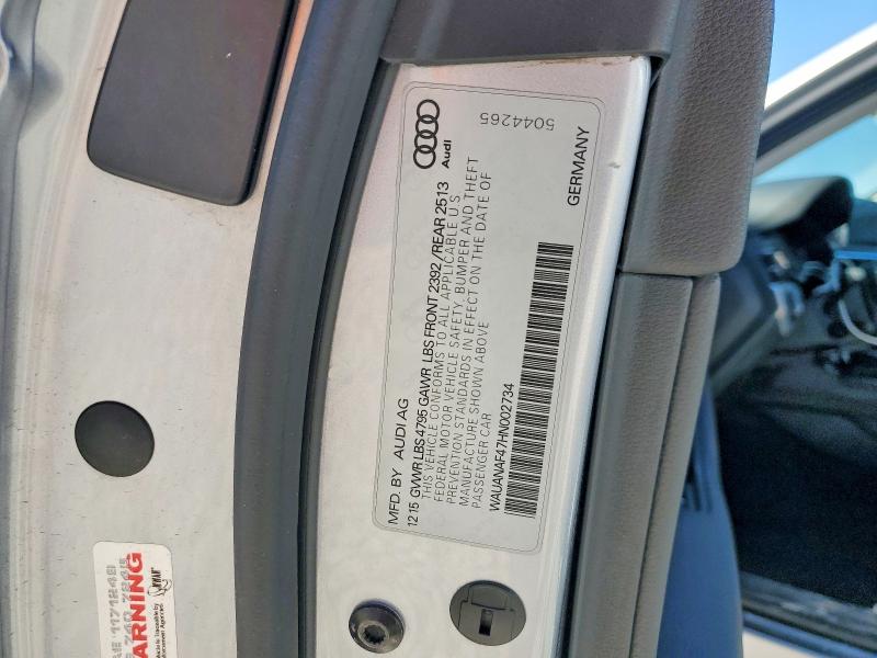 48997686 :رقم المزاد ، WAUANAF47HN002734 vin ، 2017 Audi A4 مزاد بيع