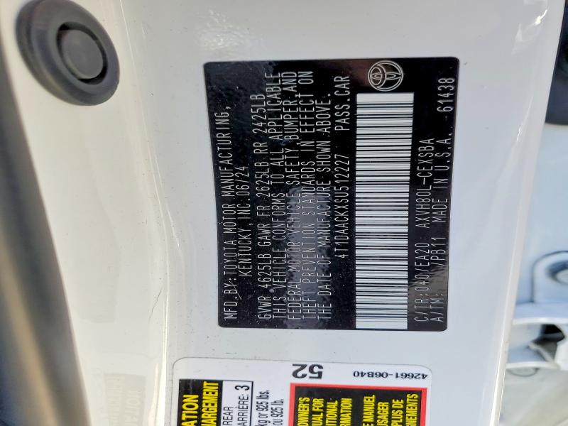 50141256 :رقم المزاد ، 4T1DAACKXSU512227 vin ، 2025 Toyota Camry مزاد بيع