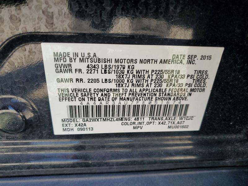 Aukcja sprzedaży 2015 Mitsubishi Outlander Sport, vin: 4A4AR3AU7FE051674, numer aukcji: 49338386