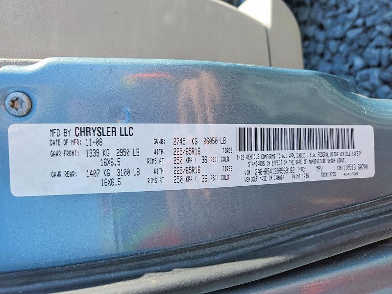 49030216 :رقم المزاد ، 2A8HR54139R568182 vin ، 2009 Chrysler Town & Country مزاد بيع