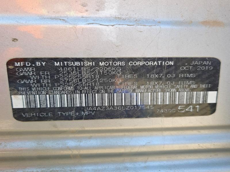 Aukcja sprzedaży 2020 Mitsubishi Outlander, vin: JA4AZ3A36LZ017545, numer aukcji: 49561076