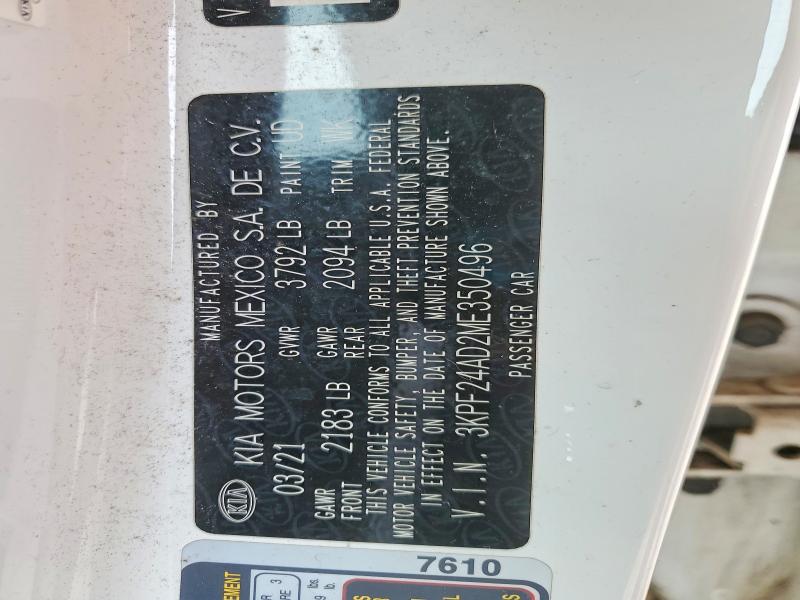Продаж на аукціоні авто 2021 Kia Forte, vin: 3KPF24AD2ME350496, номер лоту: 48713576